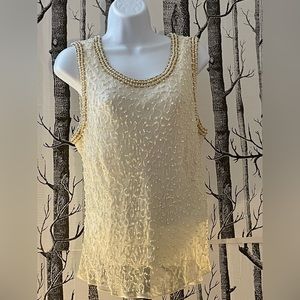 Vintage Draper's and Damon's Petite Pearl Sleeveless and cardigan Size P16